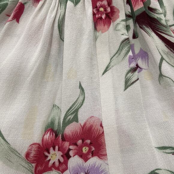 Vintage 80s Jane Singer Pink Floral Romantic Midi Tea Dress Women’s Size M - Picture 15 of 16